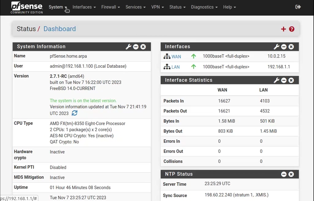 Релиз дистрибутива для создания межсетевых экранов pfSense 2.7.1